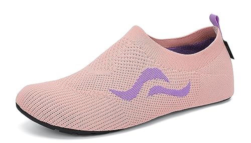 SAGUARO Hausschuhe Damen Bequem Pantoffeln Atmungsaktiv Leichte Schlappen Flexibel rutschfest Hüttenschuhe Weich Garten Slippers, Rosa 38/39 EU von SAGUARO