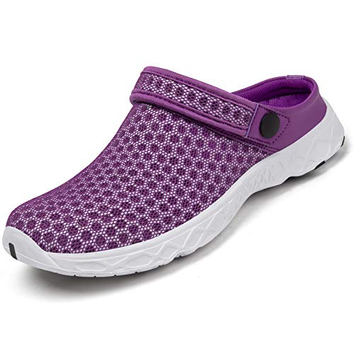 SAGUARO Hausschuhe Damen Pantoletten Sommer Indoor Outdoor Hausschuhe Freizeit Strand Sandale Violett 36 von SAGUARO