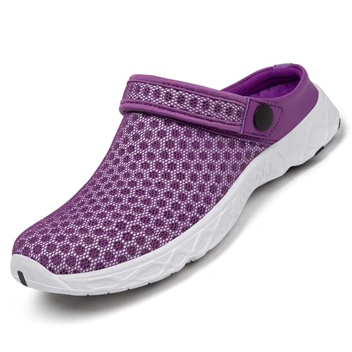 SAGUARO Hausschuhe Damen Pantoletten Sommer Indoor Outdoor Hausschuhe Freizeit Strand Sandale Violett 36 von SAGUARO