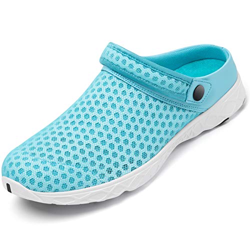 SAGUARO Hausschuhe Herren Sommer Outdoor Pantoletten Atmungsaktiv Damenhausschuh Clogs Hellblau 37 von SAGUARO