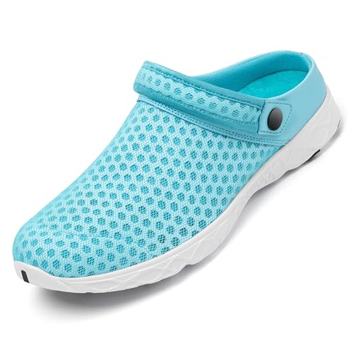 SAGUARO Hausschuhe Herren Sommer Outdoor Pantoletten Atmungsaktiv Damenhausschuh Clogs Hellblau 45 von SAGUARO