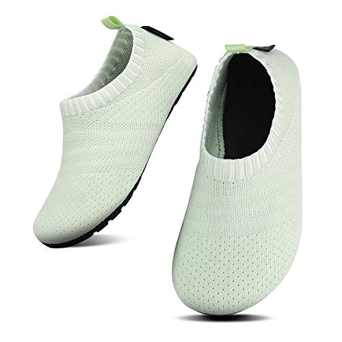 SAGUARO Kinder Hausschuhe Jungen Pantoffeln Mädchen Slippers rutschfest Yoga Kleinkinder Schuhe Unisex-Baby Indoor Weich Walkingschuhe Hüttenschuhe Grün 20/21 EU von SAGUARO