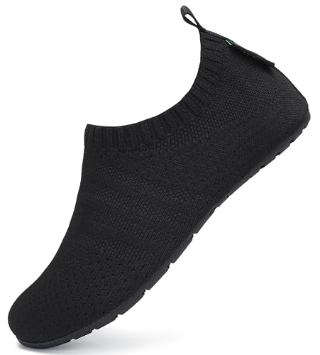 SAGUARO Hausschuhe Kinder Jungen Hüttenschuhe Mädchen Pantoffeln Barfußschuhe Leicht Rutschfest Slipper Weich Kleinkinder Schuhe Stil:083 Schwarz,Gr.26/27 EU von SAGUARO