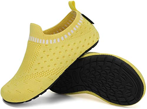 SAGUARO Hausschuhe Kinder Mädchen Hüttenschuhe Leichte Atmungsaktiv Pantoffeln Gelb 22/23 EU von SAGUARO