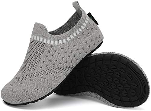 SAGUARO Hausschuhe Kinder Mädchen Hüttenschuhe Leichte Atmungsaktiv Pantoffeln Grau 28/29 EU von SAGUARO