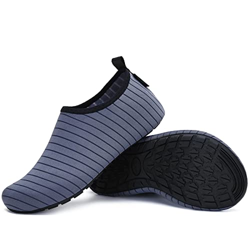 SAGUARO Hausschuhe Herren Damen Hüttenschuhe Leicht Rutschfest Pantoffeln Cozy Atmungsaktiv Sockenschuhe Home Flache Cozy Slippers, Signalgrau 46/47EU von SAGUARO