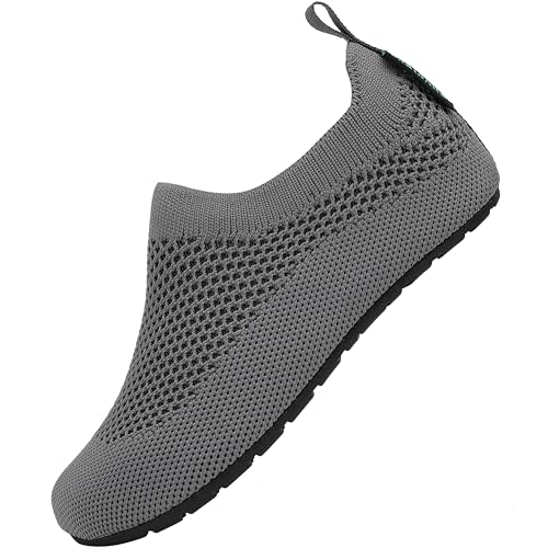 SAGUARO Hausschuhe für Jungen Bequem Weiche Pantoffeln Elastisch Atmungsaktiv Mädchen Slippers Angenehm Hüttenschuhe Kinder Kindergarten, Kinder Grau 32/33 von SAGUARO