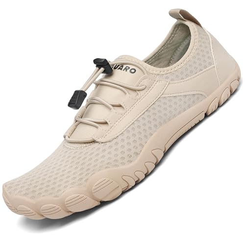 SAGUARO Herren Barfuss Wasserschuhe Damen Schnell Trocknend Aquaschuhe Breathable Schwimmschuhe Badeschuhe Beige Gr.43 SAGUARO Herren Barfuss Wasserschuhe Damen Schnell Trocknend Aquaschuhe Breathable Schwimmschuhe Badeschuhe Beige Gr.43 von SAGUARO