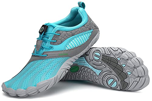 SAGUARO Damen Barfußschuhe Strandschuhe Unisex Wasserschuhe Trainingsschuhe Herren Outdoor & Indoor Atmungsaktiv Surfschuhe rutschfest Badeschuhe Frauen Fahrradschuhe Männer Leicht hellblau 36 EU von SAGUARO