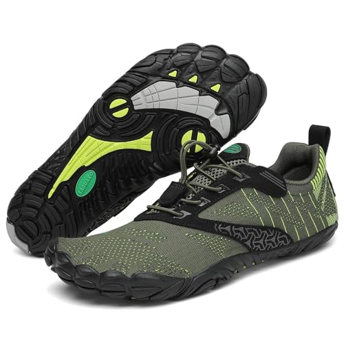 SAGUARO Barfußschuhe Damen Wassersportschuhe Herren Traillaufschuhe Laufschuhe Atmungsaktiv Straßenlaufschue Wasserschuhe Strandschuhe Frauen Schnell Trocknend Zehenschuhe rutschfest Grün 41 EU SAGUARO Barfußschuhe Damen Wassersportschuhe Herren Traillaufschuhe Laufschuhe Atmungsaktiv Straßenlaufschue Wasserschuhe Strandschuhe Frauen Schnell Trocknend Zehenschuhe rutschfest Grün 41 EU von SAGUARO