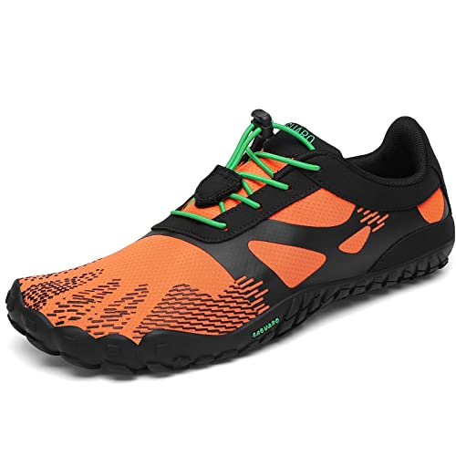 SAGUARO Herren Barfußschuhe Damen Barefoot Running Shoes Schnell Trocknend Strandschuhe Wasserschuhe Orange Gr.43 von SAGUARO