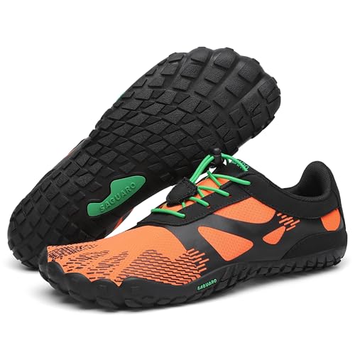 SAGUARO Herren Barfußschuhe Damen Barefoot Running Shoes Schnell Trocknend Strandschuhe Wasserschuhe Orange Gr.44 SAGUARO Herren Barfußschuhe Damen Barefoot Running Shoes Schnell Trocknend Strandschuhe Wasserschuhe Orange Gr.44 von SAGUARO