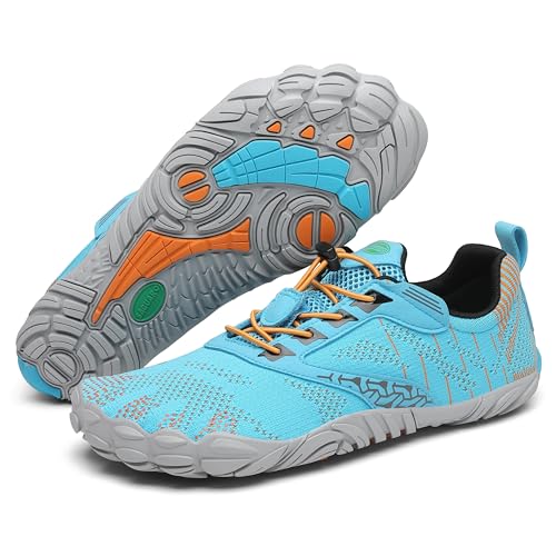 SAGUARO Barfußschuhe Herren Barfuss Schuhe Damen Sommer Outdoor Barfussschuhe Leicht rutschfest Barefoot Shoes for Women Men, Verkehrsblau 42EU von SAGUARO