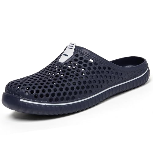 SAGUARO Clogs Pantoletten für Damen Sommer Hausschuhe Herren Aero I Dunkelblau 44 von SAGUARO