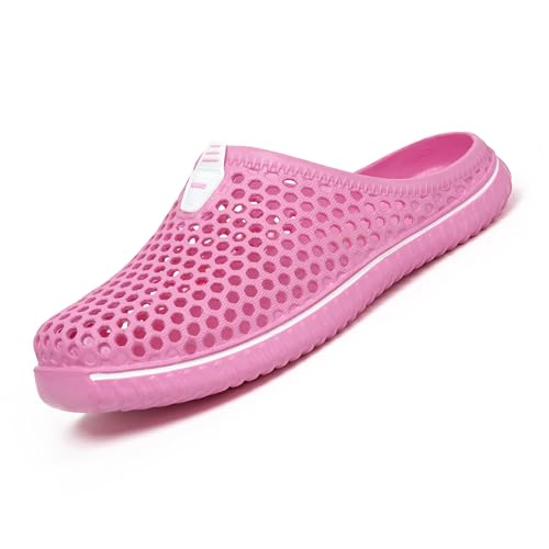 SAGUARO Herren Clogs Damen Pantoletten Sommer Hausschuhe Leichter Gartenschuhe Strand Slippers Rosa Gr.36 von SAGUARO