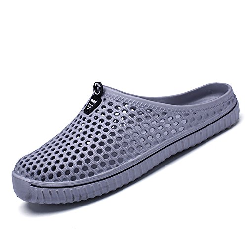 SAGUARO Clogs Pantoletten für Damen Sommer Hausschuhe Herren Aero I Grau 37 von SAGUARO