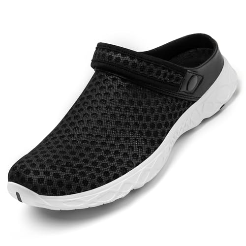 SAGUARO Herren Damen Clogs Pantoletten Sommer Strand Pantoffeln Mesh Schlappen Gartenschuhe Schwarz 46 SAGUARO Herren Damen Clogs Pantoletten Sommer Strand Pantoffeln Mesh Schlappen Gartenschuhe Schwarz 46 von SAGUARO