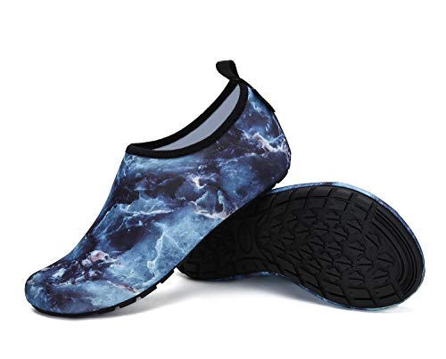 SAGUARO Herren Damen Leichte Hüttenschuhe rutschfeste Hausschuhe Atmungsaktiv Pantoffeln Cozy Slippers,Blau,38/39 EU von SAGUARO