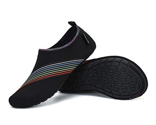 SAGUARO Hausschuhe Herren Damen Hüttenschuhe Leicht Rutschfest Pantoffeln Cozy Atmungsaktiv Sockenschuhe Home Flache Cozy Slippers, Verkehr Schwarz 38/39EU von SAGUARO