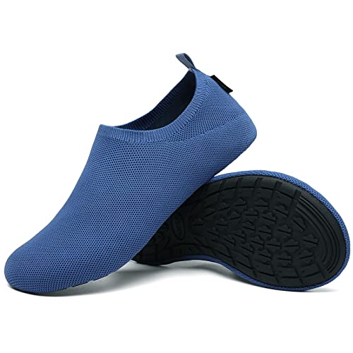 SAGUARO Herren Hausschuhe Damen Slippers Sommer Slide Pantoletten Strand Indoor rutschfest Badeschuhe Blau 38/39 EU von SAGUARO