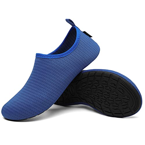 SAGUARO Hausschuhe Herren Damen Hüttenschuhe Leicht Rutschfest Pantoffeln Cozy Atmungsaktiv Sockenschuhe Home Flache Cozy Slippers, Waidblau 40/41EU von SAGUARO