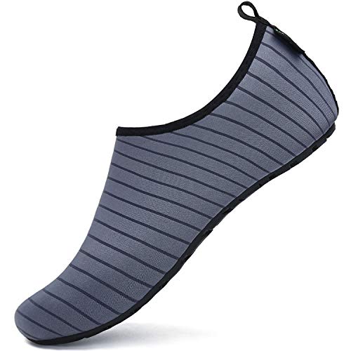 SAGUARO Herren Schwimmschuhe Bequeme Badeschuhe Schnell Trocknend Wasserschuhe Damen Leicht Strandschuhe Unisex Surfschuhe Pool Park Fahren Bootfahren, Strand Grau 42/43 von SAGUARO