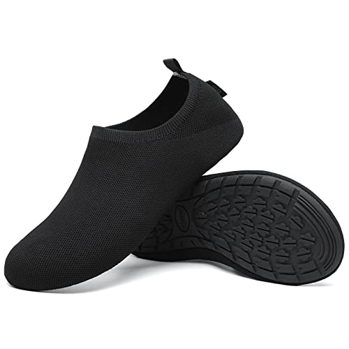 SAGUARO Herren Slippers Damen Hausschuhe Sommer Slide Pantoletten Strand Indoor rutschfest Badeschuhe Schwarz 38/39 EU von SAGUARO