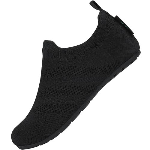 SAGUARO Hüttenschuhe für Jungen Mädchen Atmungsaktiv rutschfeste Hausschuhe Kleinkinder Leichte Atmungsaktiv Lauflernschuhe Freizeit Kleinkindschuhe, Schuhe Schwarz 22/23 von SAGUARO