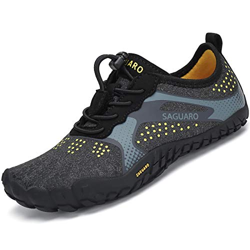 SAGUARO Jungen Barfußschuhe Kinder Wasserschuhe Mädchen Aqua Badeschuhe Non-Slip für Meer Schwimm Surf Strand Baby Schwarz Gr.25 von SAGUARO
