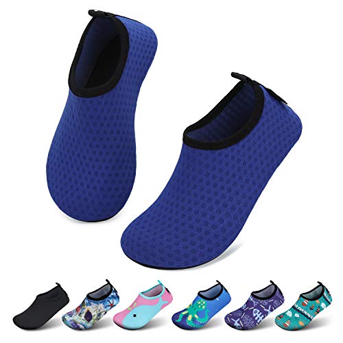 SAGUARO Kinder Badeschuhe Jungen Aquaschuhe Mädchen Schnell Trocknend Strandschuhe Atmungsaktiv Wasserschuhe Surf Yoga Neoprenschuhe,Gefleckblau,Gr.22/23 EU von SAGUARO