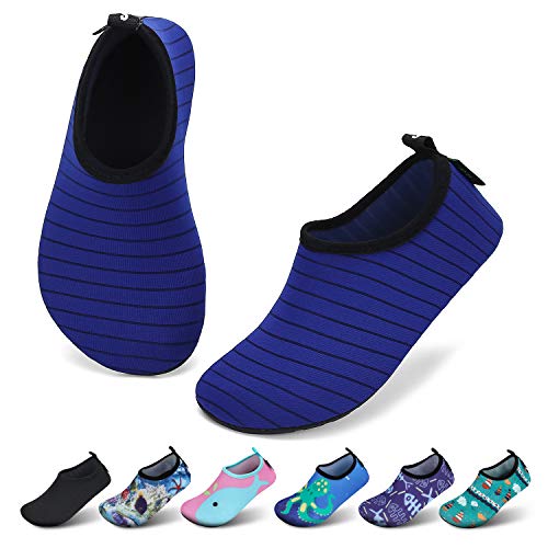 SAGUARO Kinder Badeschuhe Jungen Aquaschuhe Mädchen Schnell Trocknend Strandschuhe Atmungsaktiv Wasserschuhe Surf Yoga Neoprenschuhe,Hellblau,Gr.28/29 EU von SAGUARO