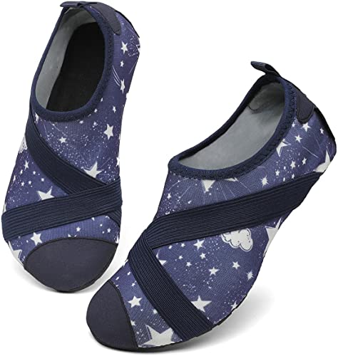 SAGUARO Kinder Badeschuhe Jungen Mädchen Wasserschuhe Schwimmschuhe Weich rutschfest Hausschuhe Barfußschuhe Leicht Kleinkinder Gymnastikschuhe für Indoor Outdoor, Dunkelblau 20/21 EU von SAGUARO