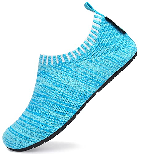 SAGUARO Baby Hausschuhe Jungen Mädchen Rutschfeste Kinderschuhe Kleinkinder Pantoffeln Stil:081 Blau A Gr.24/25 von SAGUARO