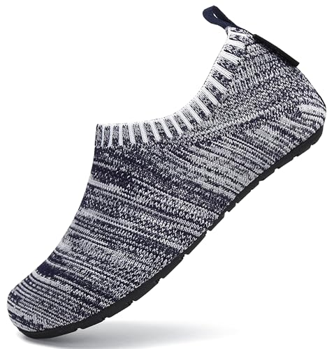 SAGUARO Hausschuhe Kinder Jungen Hüttenschuhe Mädchen Pantoffeln Barfußschuhe Leicht Rutschfest Slipper Weich Kleinkinder Schuhe Stil:081 Blau B,Gr.24/25 EU von SAGUARO