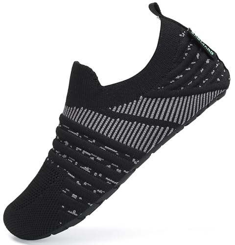 SAGUARO Hausschuhe Kinder Jungen Hüttenschuhe Mädchen Pantoffeln Barfußschuhe Leicht Rutschfest Slipper Weich Kleinkinder Schuhe Stil:082 Schwarz,Gr.30/31 EU von SAGUARO