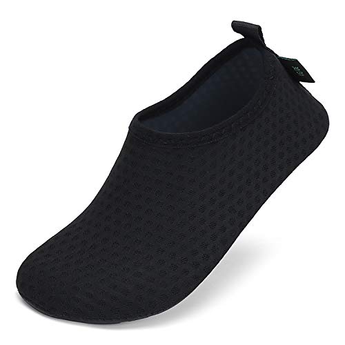 SAGUARO Kinder Badeschuhe Schnelltrocknende Wasserschuhe rutschfest Schwimmschuhe für Wassersport, 26/27 EU, 071 Schwarz von SAGUARO