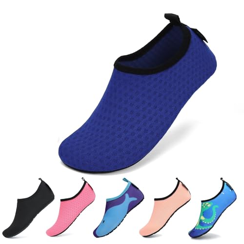 SAGUARO Kinder Badeschuhe Schnelltrocknende Wasserschuhe rutschfest Schwimmschuhe für Wassersport,071 Blau,34/35 von SAGUARO
