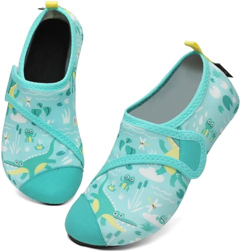 SAGUARO Kinder Badeschuhe Wasserschuhe Jungen Mädchen Schwimmschuhe Strandschuhe Kleinkind rutschfest Barfußschuhe, Touch X, Grün, 32/33 EU von SAGUARO