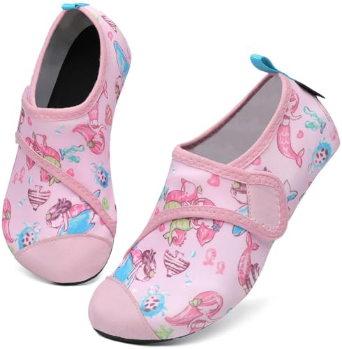 SAGUARO Kinder Badeschuhe Wasserschuhe Jungen Mädchen Schwimmschuhe Strandschuhe Kleinkind rutschfest Barfußschuhe, Touch X, Krepp Rosa, 36/37 EU von SAGUARO