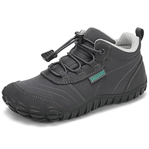 SAGUARO Kinder Barfußschuhe Atmungsaktiv rutschfest Wanderschuhe Leicht Barefoot Minimal Sneaker Gr.35 von SAGUARO