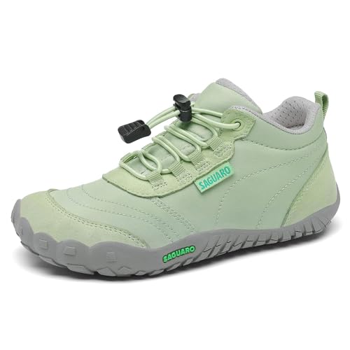 SAGUARO Kinder Barfußschuhe Atmungsaktiv rutschfest Wanderschuhe Leicht Barefoot Minimal Sneaker Gr.36 von SAGUARO