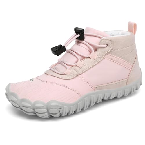 SAGUARO Kinder Barfußschuhe Jungen Mädchen Barfussschuhe Leicht rutschfest Wanderschuhe Atmungsaktiv Weich Trekkingschuhe Flexible Outdoor Traillaufschuhe, Rosa, 27 EU von SAGUARO