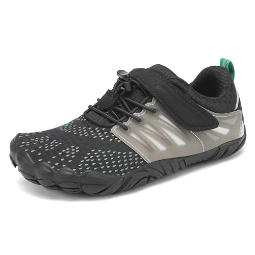 SAGUARO Barfußschuhe Barfussschuhe Kinder Outdoor Sport Barfuß Schuhe Jungen Mädchen Zehenschuhe Traillaufschuhe Fitnessschuhe rutschfest Badeschuhe Wasserschuhe Neues Schwarz,Gr.30 von SAGUARO