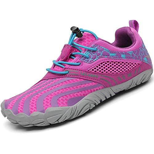 SAGUARO Kinder Barfußschuhe Schnell Trocknend Wasserschuhe Strandschuhe Schwimmschuhe Aquaschuhe Mädchen Pink Gr.28 von SAGUARO