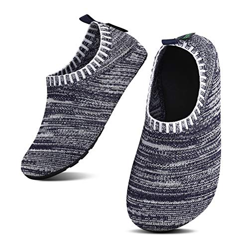 SAGUARO Kinder Hausschuhe Jungen Pantoffeln Mädchen Slippers rutschfest Yoga Kleinkinder Schuhe Unisex-Baby Indoor Weich Walkingschuhe Hüttenschuhe Graublau 34/35 EU von SAGUARO