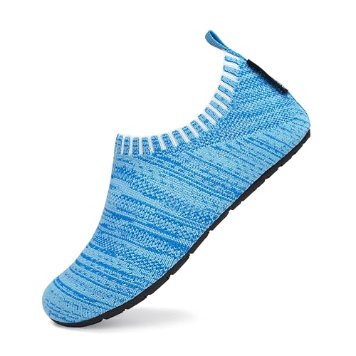 SAGUARO Kinder Hausschuhe Jungen Pantoffeln Mädchen Slippers rutschfest Yoga Kleinkinder Schuhe Unisex-Baby Indoor Weich Walkingschuhe Hüttenschuhe Blau 30/31 EU von SAGUARO