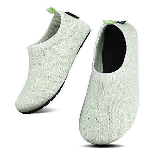 SAGUARO Kinder Hausschuhe Jungen Pantoffeln Mädchen Slippers rutschfest Yoga Kleinkinder Schuhe Unisex-Baby Indoor Weich Walkingschuhe Hüttenschuhe Grün 24/25 EU von SAGUARO