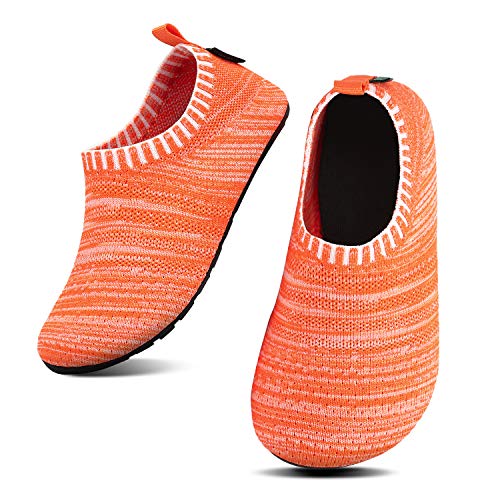 SAGUARO Mädchen Hausschuhe Kinder Pantoffeln Jungen Slippers rutschfest Yoga Kleinkinder Schuhe Unisex-Baby Indoor Weich Walkingschuhe Hüttenschuhe Orange 34/35 EU von SAGUARO