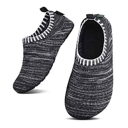 SAGUARO Kinder Hausschuhe Jungen Pantoffeln Mädchen Slippers rutschfest Yoga Kleinkinder Schuhe Unisex-Baby Indoor Weich Walkingschuhe Hüttenschuhe Schwarz 24/25 EU von SAGUARO