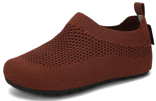 SAGUARO Kinder Hausschuhe Mädchen Jungen Barfußschuhe Leicht Rutschfest Kleinkinder Lauflernschuhe Weich Flexibel Badeschuhe für Frühling Sommer, Kaffee 18/19 EU von SAGUARO